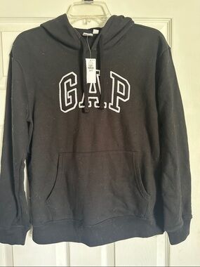 GAP Black Crewneck Hoodie with White Logo